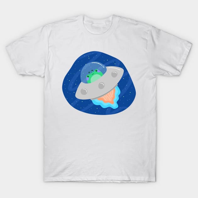 Kawaii Alien Frog T-Shirt by Sofia Sava